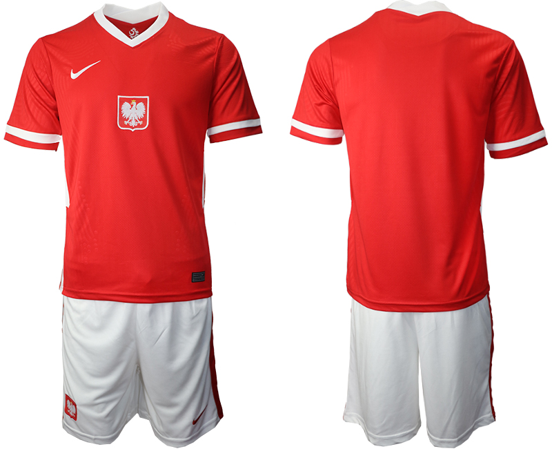 Men's Poland National Team Custom Red Away Jersey Suit